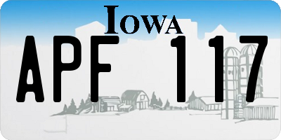 IA license plate APF117