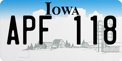 IA license plate APF118