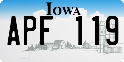 IA license plate APF119