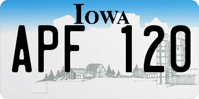 IA license plate APF120