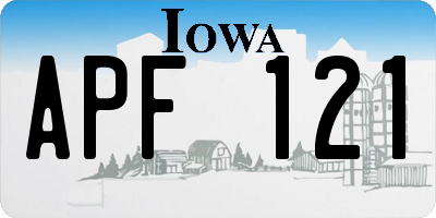 IA license plate APF121