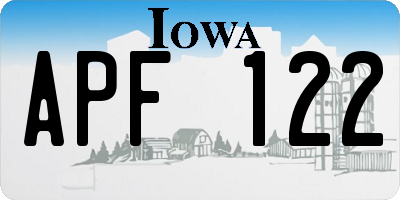 IA license plate APF122