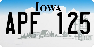 IA license plate APF125