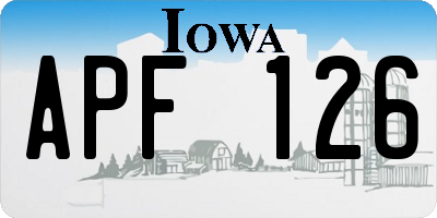 IA license plate APF126