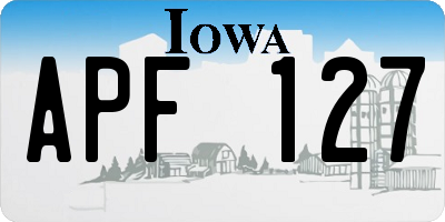 IA license plate APF127