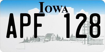IA license plate APF128