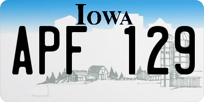 IA license plate APF129