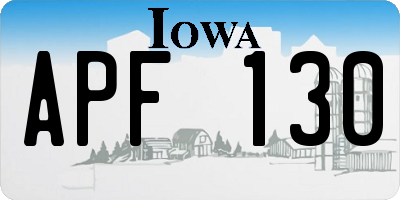 IA license plate APF130