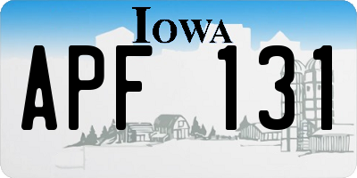 IA license plate APF131