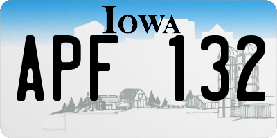 IA license plate APF132