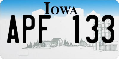 IA license plate APF133