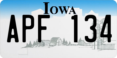 IA license plate APF134