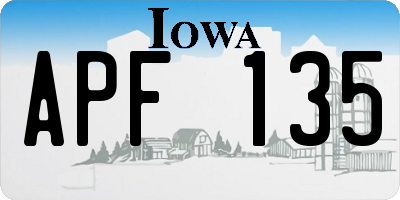 IA license plate APF135