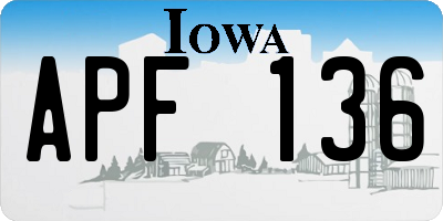 IA license plate APF136