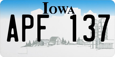 IA license plate APF137
