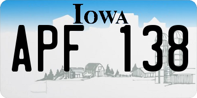 IA license plate APF138