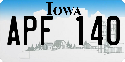 IA license plate APF140