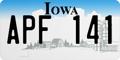 IA license plate APF141