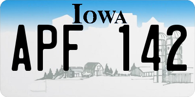 IA license plate APF142