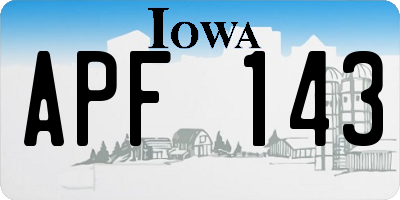 IA license plate APF143