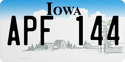 IA license plate APF144