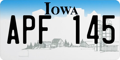 IA license plate APF145