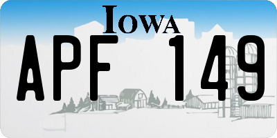 IA license plate APF149