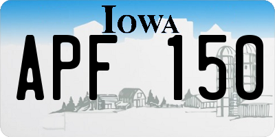 IA license plate APF150