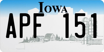 IA license plate APF151