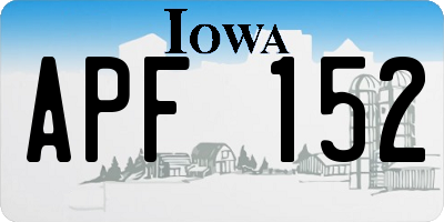IA license plate APF152
