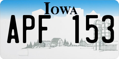 IA license plate APF153