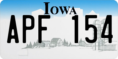 IA license plate APF154