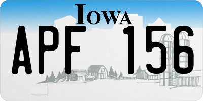 IA license plate APF156