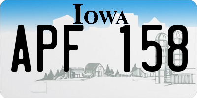 IA license plate APF158