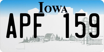 IA license plate APF159