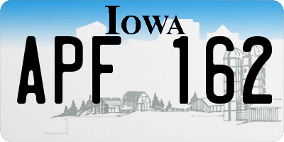 IA license plate APF162