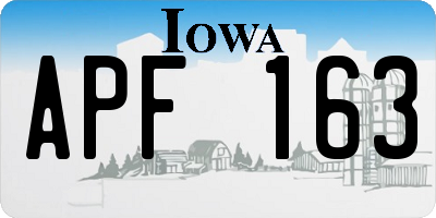 IA license plate APF163