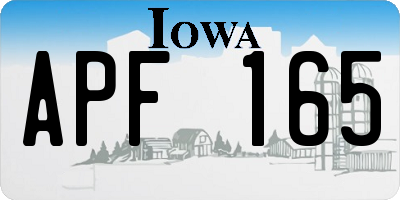 IA license plate APF165