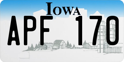 IA license plate APF170