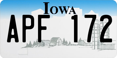 IA license plate APF172