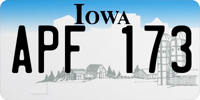 IA license plate APF173