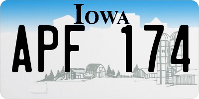IA license plate APF174