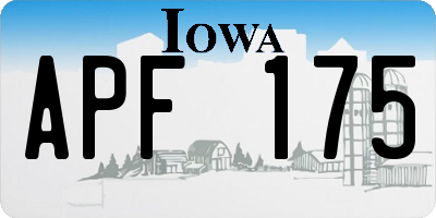 IA license plate APF175