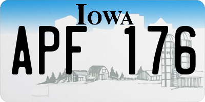 IA license plate APF176