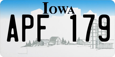 IA license plate APF179