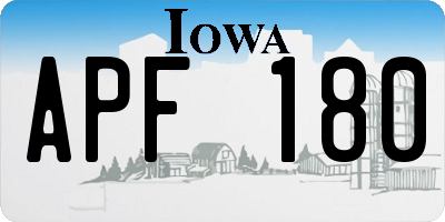 IA license plate APF180