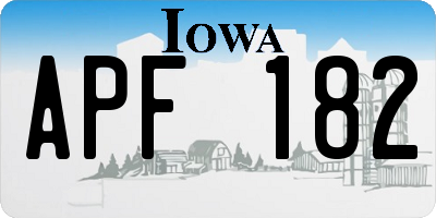 IA license plate APF182