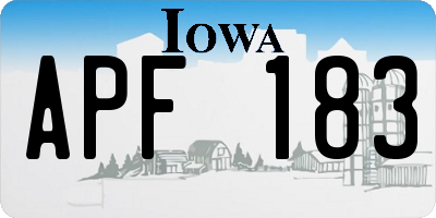 IA license plate APF183