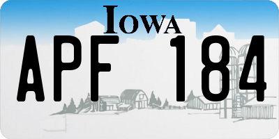 IA license plate APF184