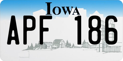 IA license plate APF186